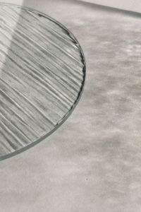Kaboompics - Partial Ribbed Glass Circle with Broad Gray Copy Space