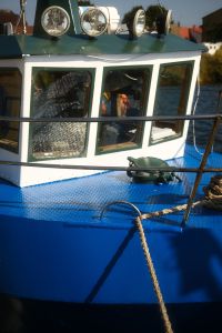 Kaboompics - Blue Fishing Boat Cabin and Deck