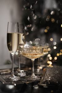 Glamorous New Year's Eve Champagne Celebration With Silver Party Decor