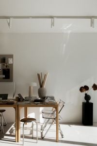 Kaboompics - Minimalist Interior Design Workspace with White Wall Background