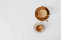 Kaboompics - Coffee on Marble Background - copy space