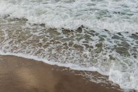 Kaboompics - Incoming Baltic Sea Wave Spreading White Foam Across Wet Sand, Coastal Texture