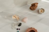 Kaboompics - Buddha Altar With Rose Quartz And Candle