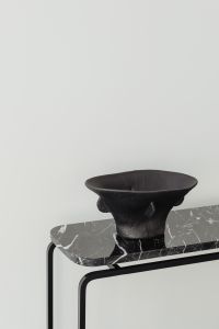 Kaboompics - Black Ceramic Vase On Minimal Marble Console