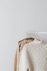 Kaboompics - Soft Knitwear Detail Against White Wall