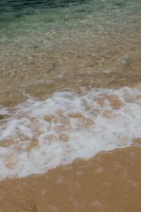 Kaboompics - White Sea Foam Washing Over Golden Sand