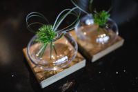 Kaboompics - Little grass bundle with a ribbon in a glass jar