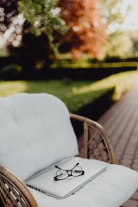 Kaboompics - Outdoor office with laptop and glasses