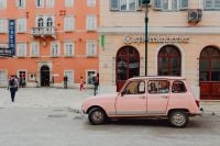 Kaboompics - Pink Renault 4 on the street in the city of Rovinj, Croatia