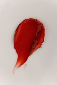 Kaboompics - Red Lipstick Swatch on White