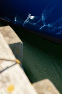 Kaboompics - Abstract Reflection of Sunlight on Blue Boat Hull