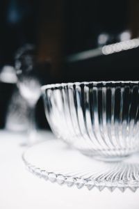 Kaboompics - Close-Up of a Ribbed Crystal Bowl and Plate
