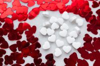 Kaboompics - Red and White Candy Hearts Valentine's Day Background