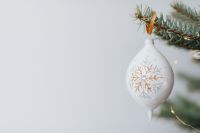 Kaboompics - White Snowflake Christmas Ornament with Copy Space