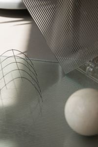 Kaboompics - Minimalist Gray Geometric Background with White Sphere and Soft Shadows