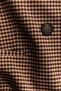 Brown Gingham Blazer Details and Check Fabric Textures for Fashion, Tailoring and Textile Backgrounds
