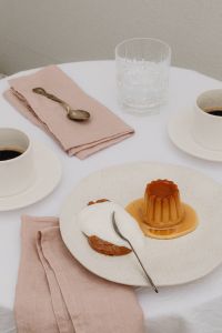 Kaboompics - Crème Caramel, Mousse and Coffee Table Setting