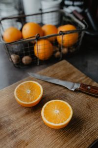 Kaboompics - Knife, waffle, oranges