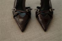 Kaboompics - Cherry Burgundy Slingback Heels Close-Up
