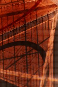 Kaboompics - Red Transparent Rulers in Abstract Geometric Composition