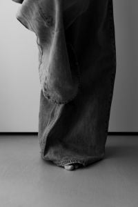 Kaboompics - Black Wide Leg Trousers in Monochrome Fashion Portrait