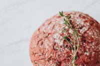 Kaboompics - Top View of Floured Beetroot Bread with Thyme