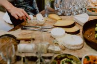 Kaboompics - Cheese, white wine and grapes