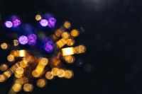 Kaboompics - Golden and Blue Christmas Ornaments in Soft Focus