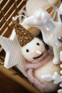 Kaboompics - Close-Up White Snowman Ornament with Paper Star