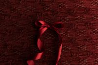 Kaboompics - Red Gift Box with Ribbon Bow and Copy Space