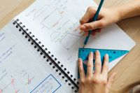Kaboompics - Close Up of Geometry Homework for Homeschooling