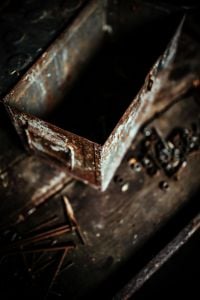 Kaboompics - Close-Up of Corroded Open Box With Rusty Edges