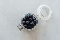 Kaboompics - Overhead Glass Jar Filled with Fresh Blueberries