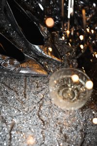 Kaboompics - Silver Glitter High Heels On Festive Tinsel