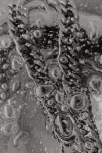 Kaboompics - Black and White Gold Chain Macro with Water Droplets