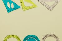 Kaboompics - Colorful Geometry Tools on Pale Background
