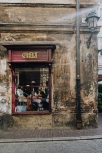 Kaboompics - Historic Cafe Window on a Krakow Street