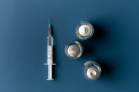 Kaboompics - Top View of Syringe and Medical Vials