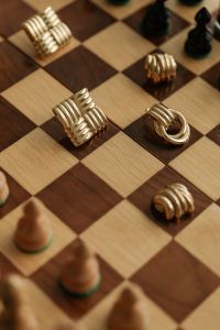 Kaboompics - Close Up Chessboard With Metal Chess Pieces