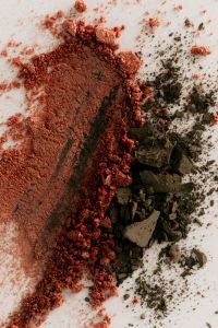 Kaboompics - Red Brown and Green Makeup Powder Smear