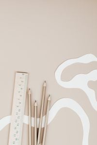 Kaboompics - Ruler and Pencils with White Curved Shapes