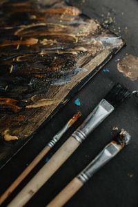 Painting with Brush and Acrylic Paintings