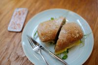 Kaboompics - Sandwich Plate and Smartphone on Cafe Table