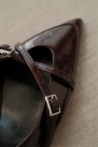 Kaboompics - Cherry Burgundy Pointed Heel and Buckle Detail