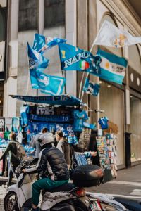 Kaboompics - SSC Napoli Fan Stall With Scooter Traffic in Naples