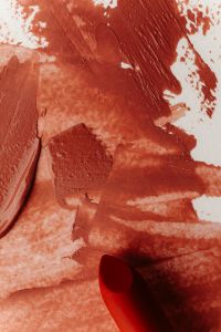 Kaboompics - Terracotta Makeup Swatches with Lipstick