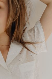 Kaboompics - Woman Wearing White Cotton Pajamas - Feminine Lifestyle