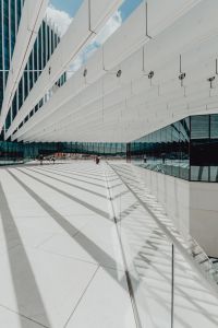 Kaboompics - Modern white building, EDP Headquarters of architect Aires Mateus, Lisbon, Portugal