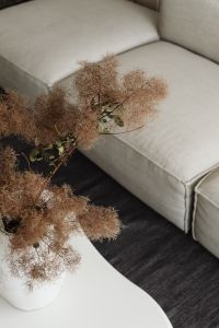Kaboompics - Dried Pampas in a White Vase on a Sculptural Coffee Table
