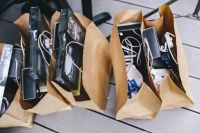 Kaboompics - Brown paper shopping bags full of decorations